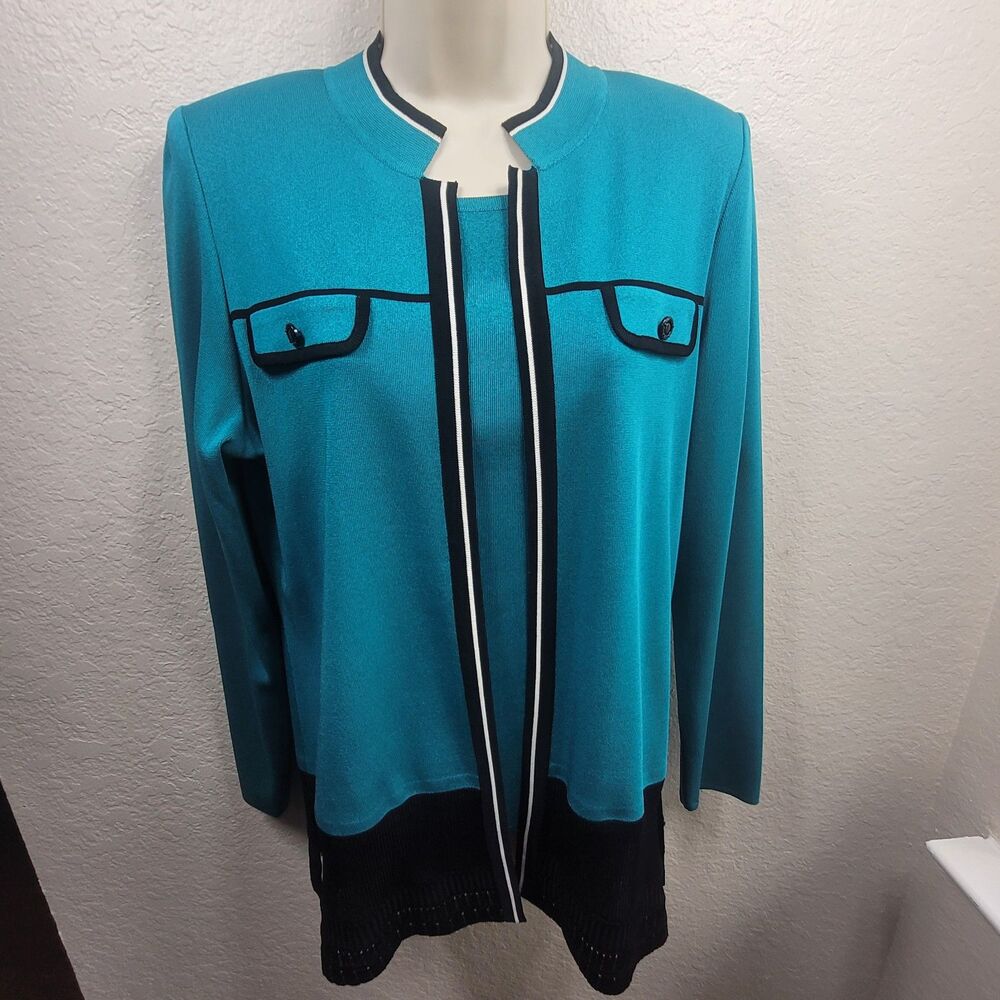 Misook 2 pc set Tea Jacket & Tank - Cardigan Twin Set  Small/Medium EUC